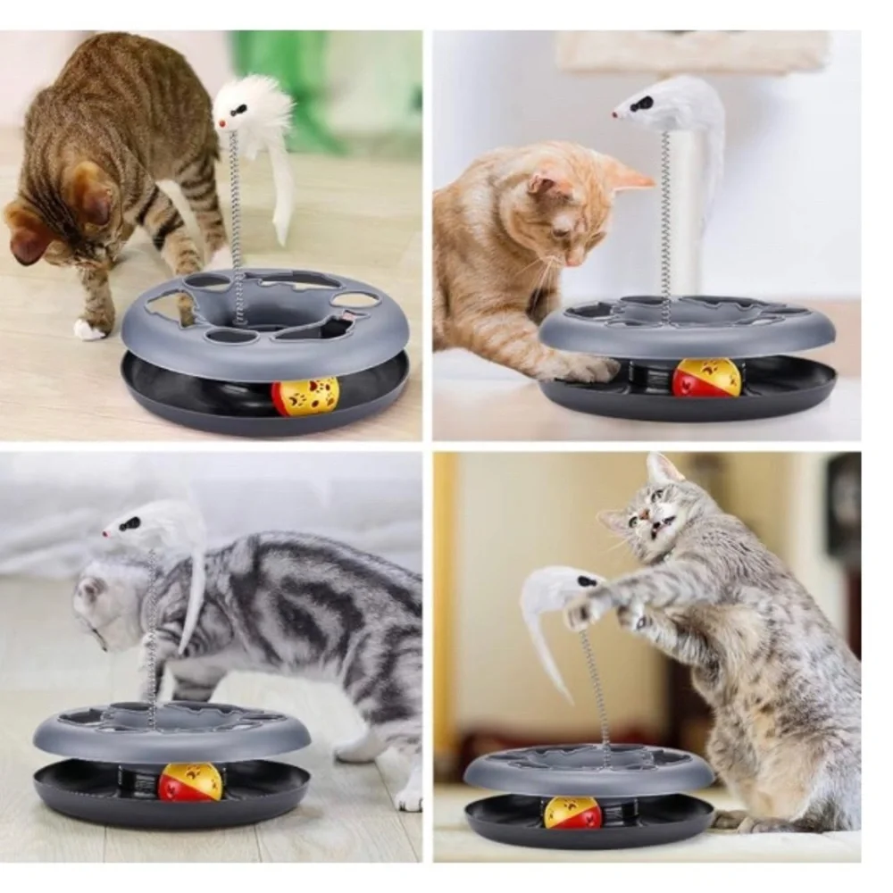 🐈🐈‍⬛🐱🐱Interactive Gray or Red Cat Toy with White Mice